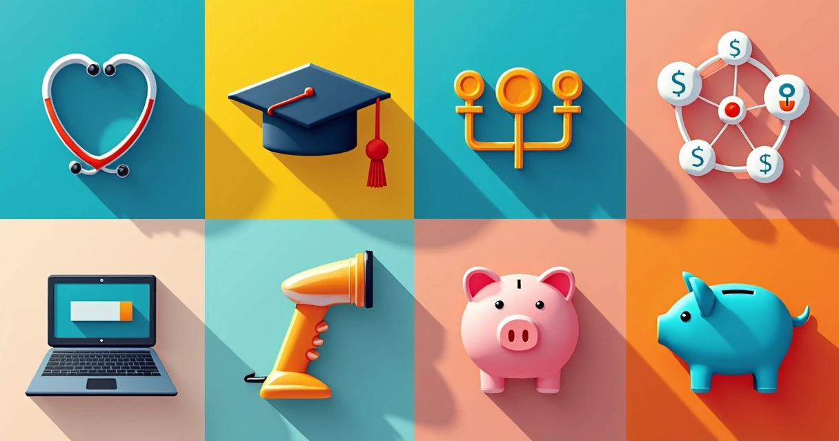 Empresas de setores diversos em destaque visual 