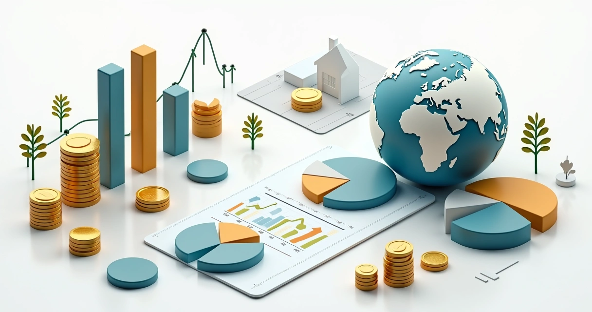Diversificação entre ativos variados em um portfólio de investimentos 