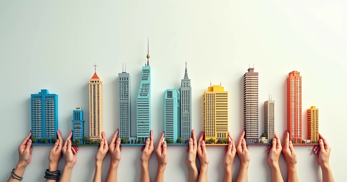 Diversificação da carteira de imóveis representada por prédios diferentes 