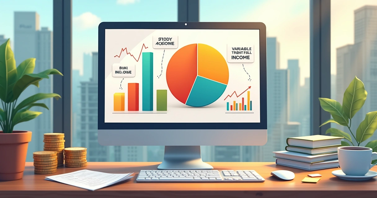 Gráfico mostrando carteira de investimentos diversificada com renda fixa e variável.