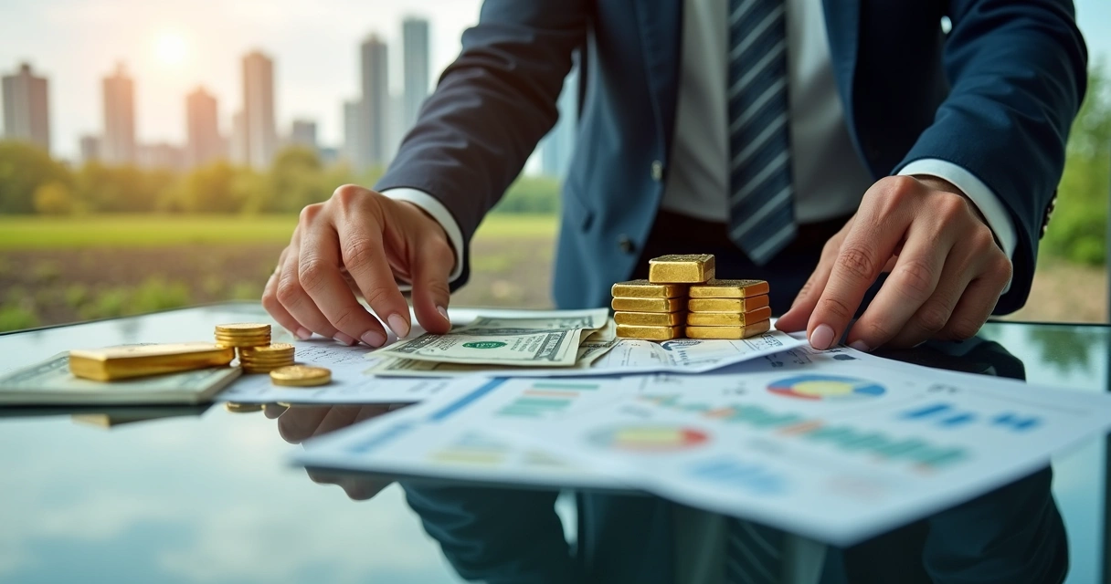 Montagem de diferentes tipos de ativos financeiros juntos 