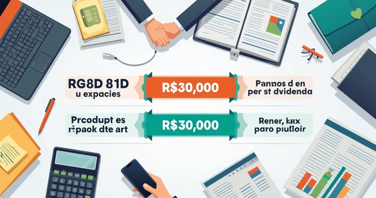 Exemplo visual de retenção de imposto sobre dividendos pagos