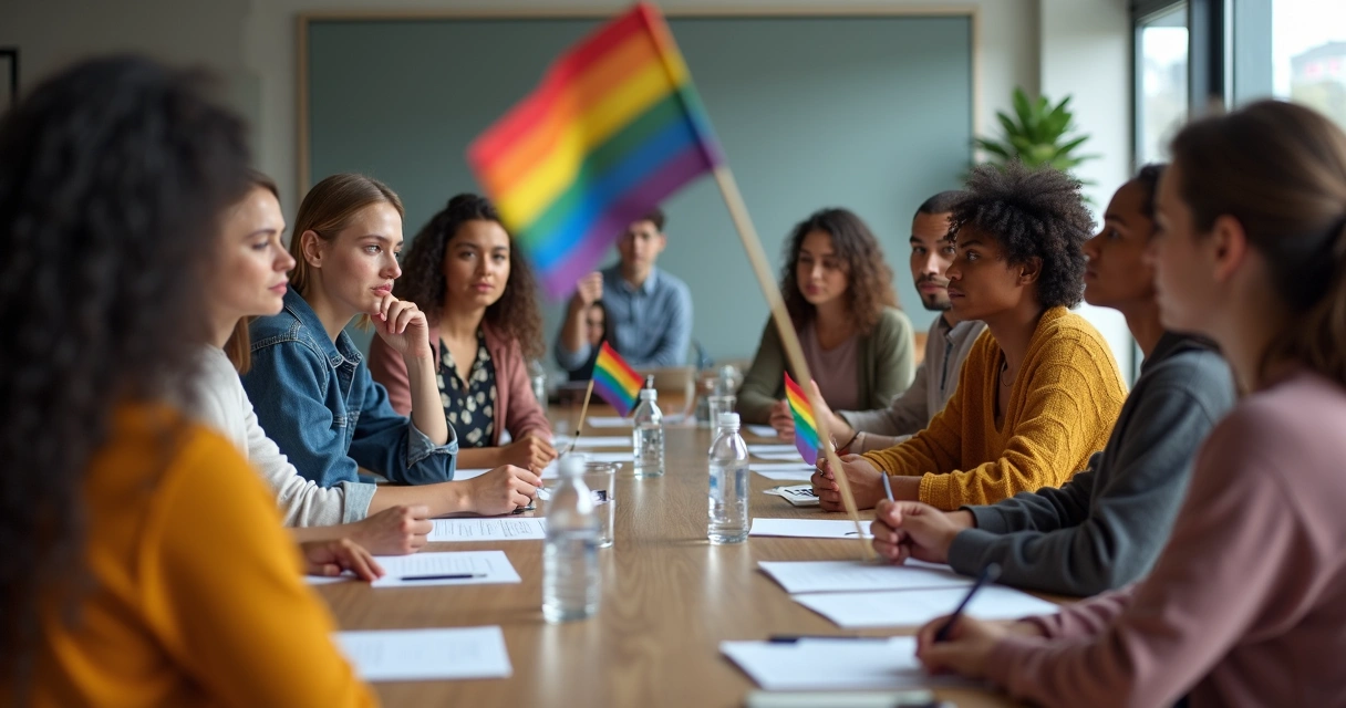 Grupo com sinais de divisão em reunião íntima 