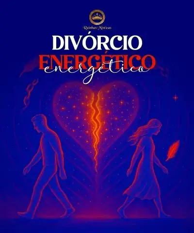 Ilustração de um homem e uma mulher caminhando em direções opostas com um coração partido ao fundo