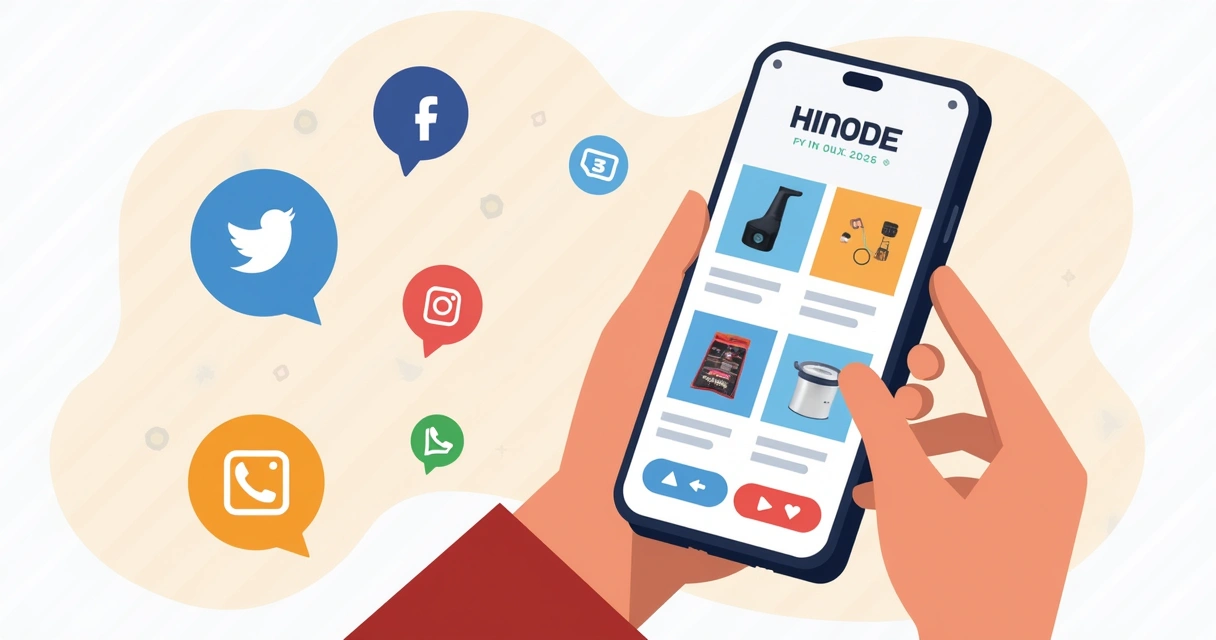 Divulgação de catálogo digital Hinode nas redes sociais e WhatsApp 