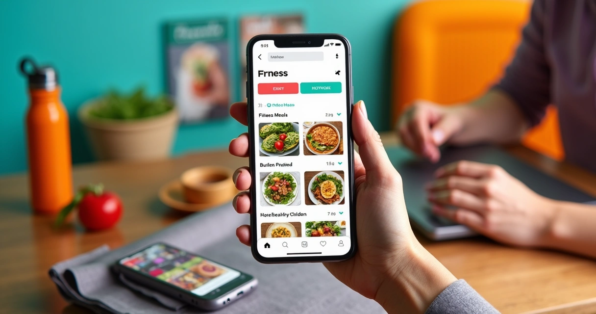 Divulgação de marmitas fitness em redes sociais com imagens coloridas e cardápio digital