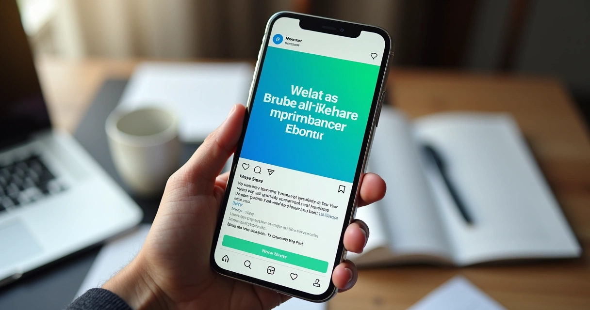 Mentor divulgando ebook em tela de celular nas redes sociais 