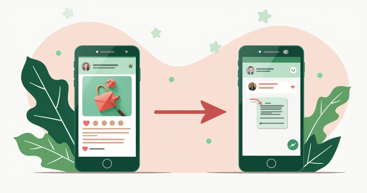 Postagem no Instagram com link para catálogo no WhatsApp 