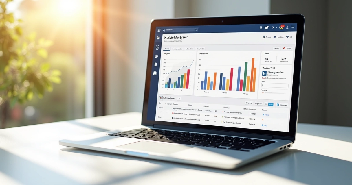 Campanha de divulgação digital em tela de notebook