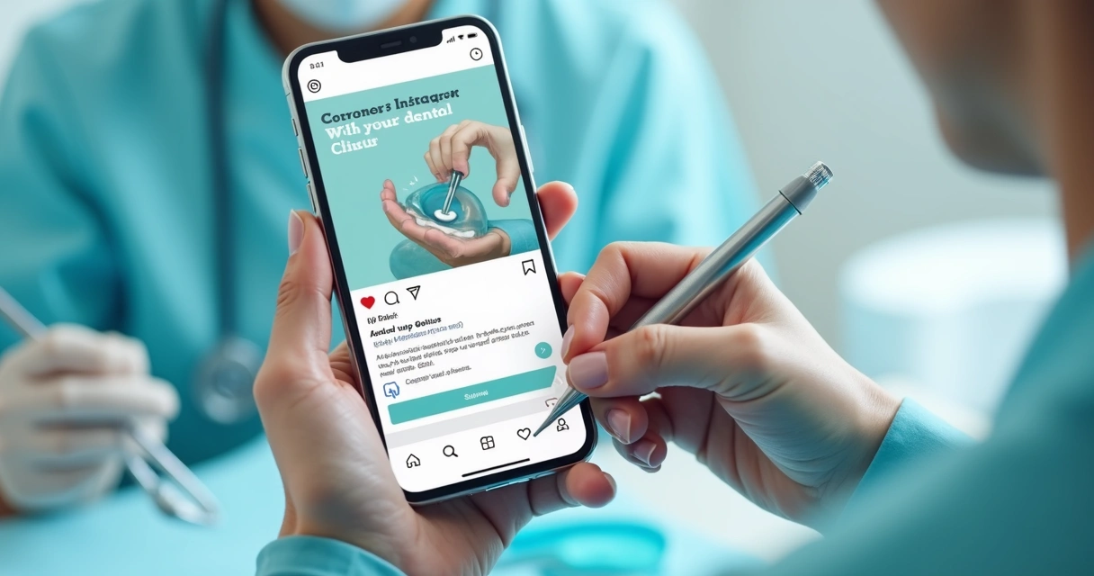 Post no Instagram mostrando quiz de clínica odontológica para seguidores