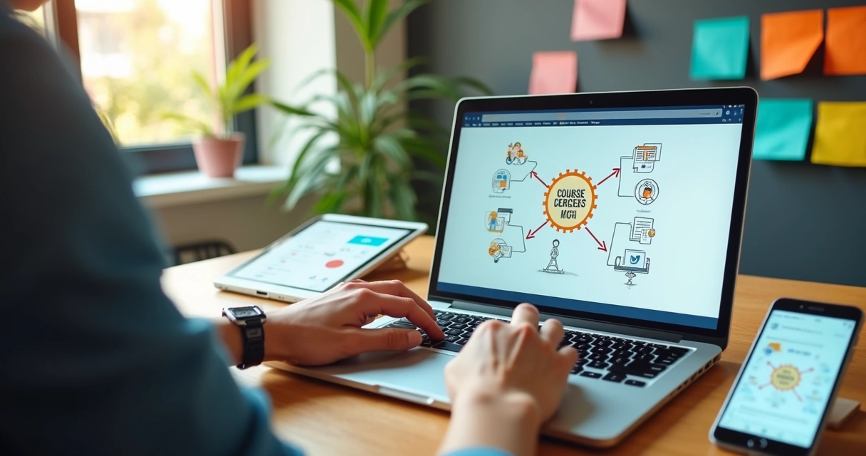 Pessoa criando estratégia para divulgar curso online
