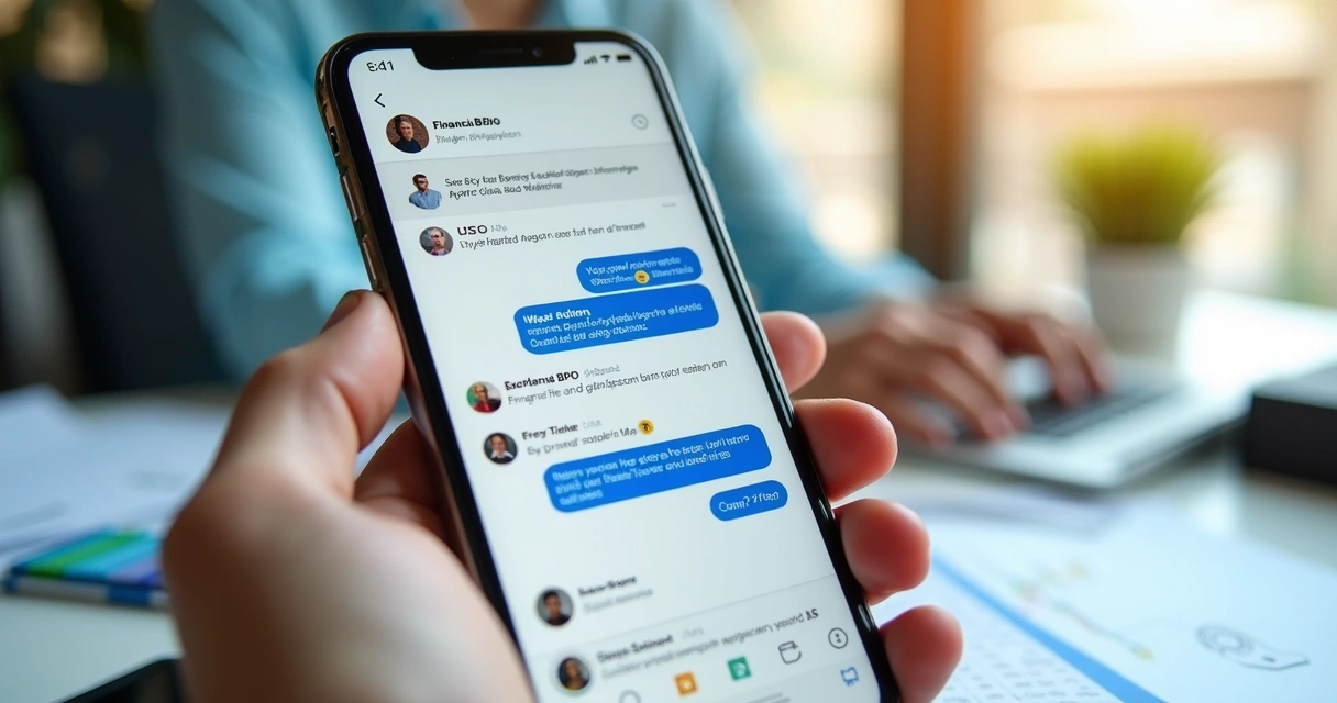 Post de divulgação de webinar em celular, redes sociais abertas com comentário de interesse 