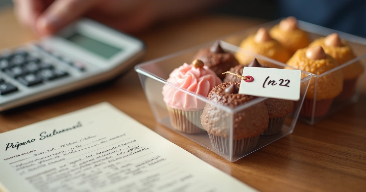 Doce artesanal com etiqueta de preço 