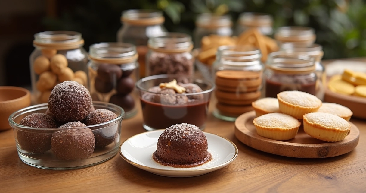 Vitrine de doces variados em embalagem para delivery 