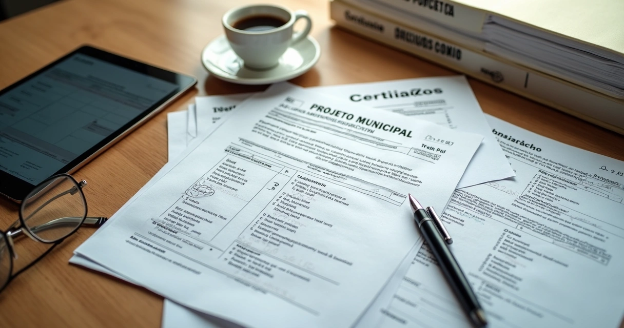 Documentos e formulários sobre uma mesa para captação de recursos