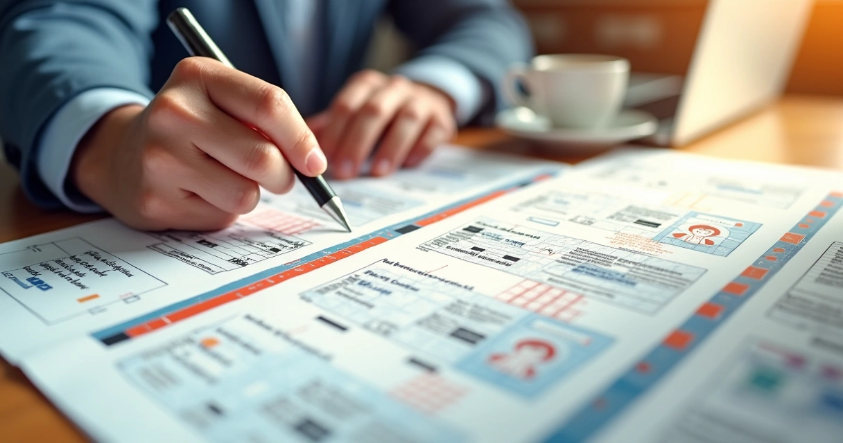 Documentos e certificados organizados sobre mesa de trabalho 