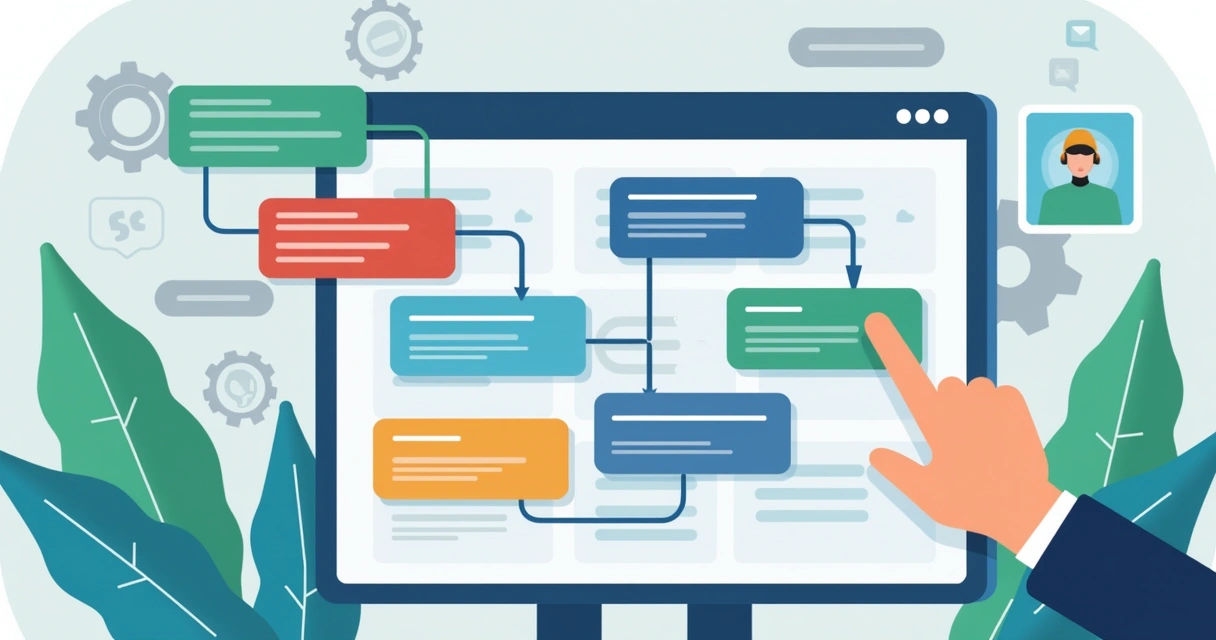 Representação de endpoints de API em um painel digital 