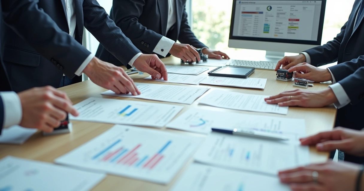 Documentos organizados para gestão de fornecedores 