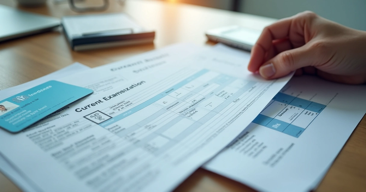 Documentos necessários para plano de saúde sobre uma mesa 