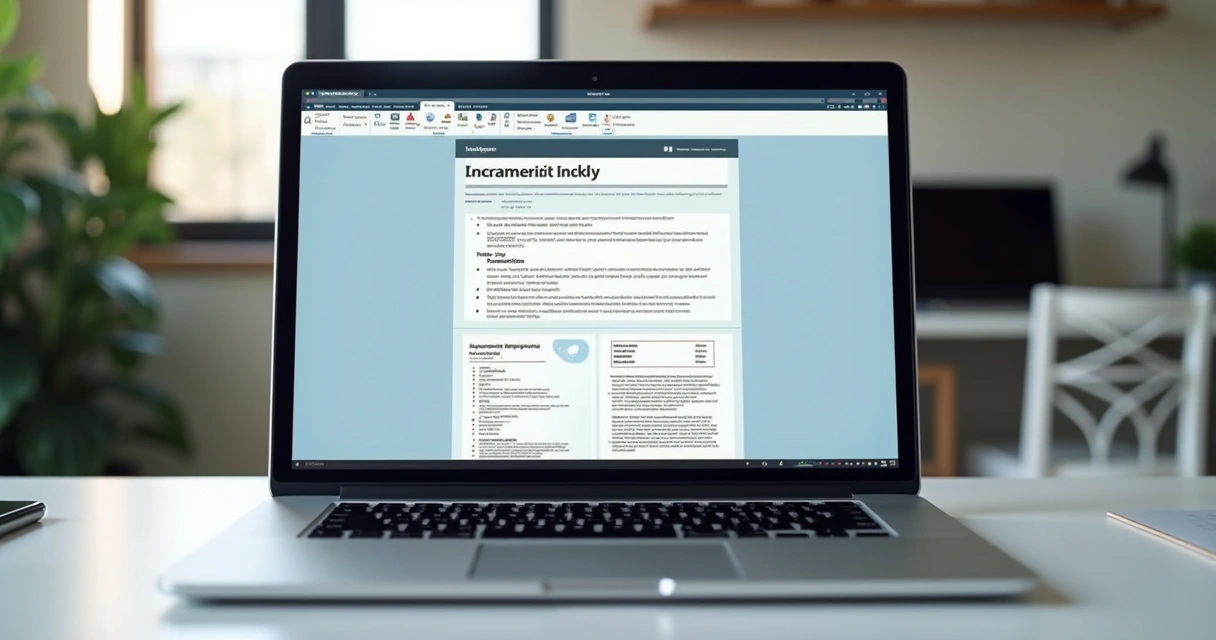 Modelo de linguagem gerando documento de processo completo em notebook de escritório 