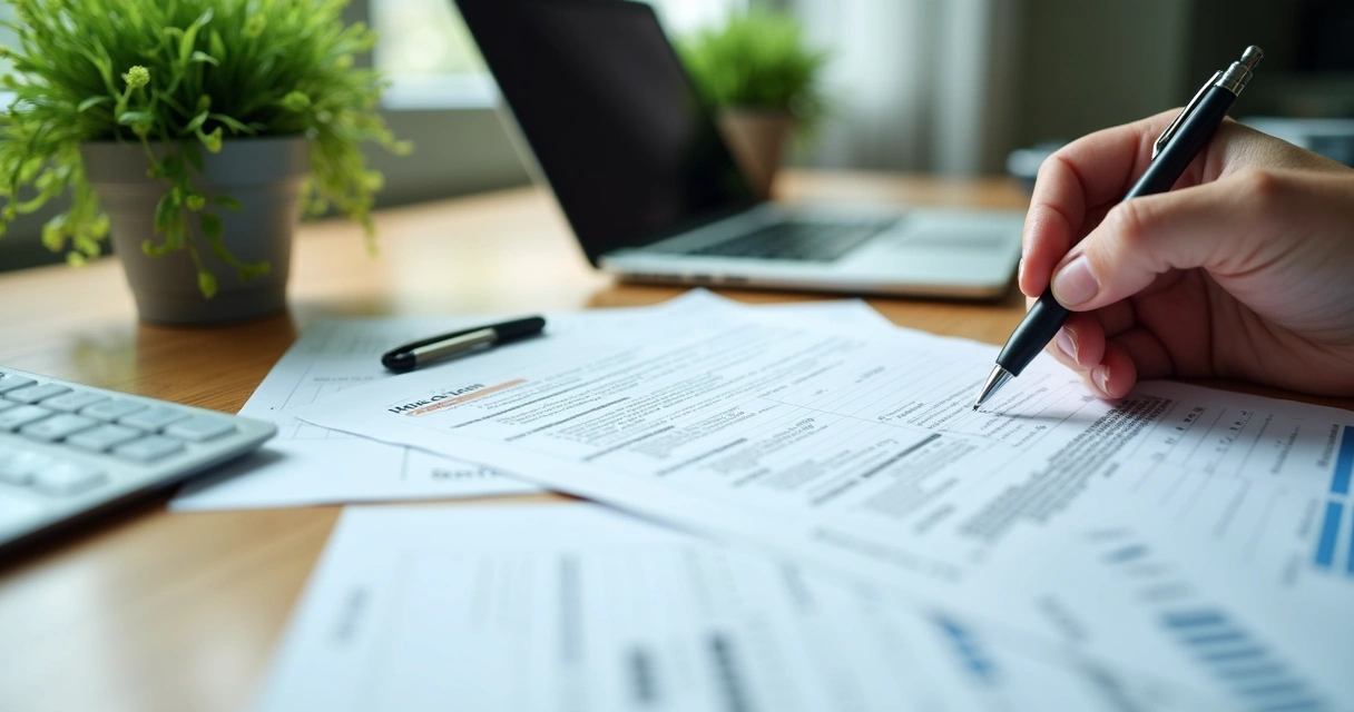 Documentos e planilhas de projeto de reciclagem sobre uma mesa 