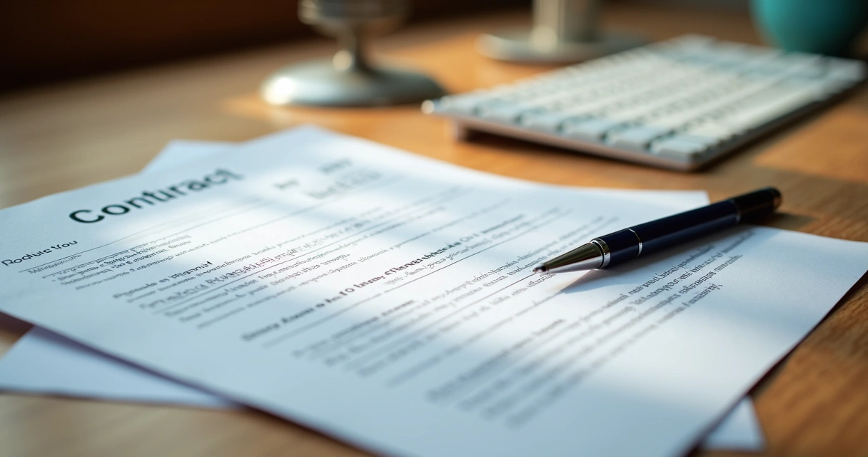 Pilha de notas fiscais e contratos sobre a mesa 