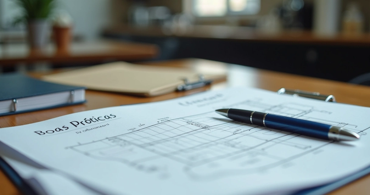 Pilha de documentos e manual de boas práticas sobre a mesa do restaurante 