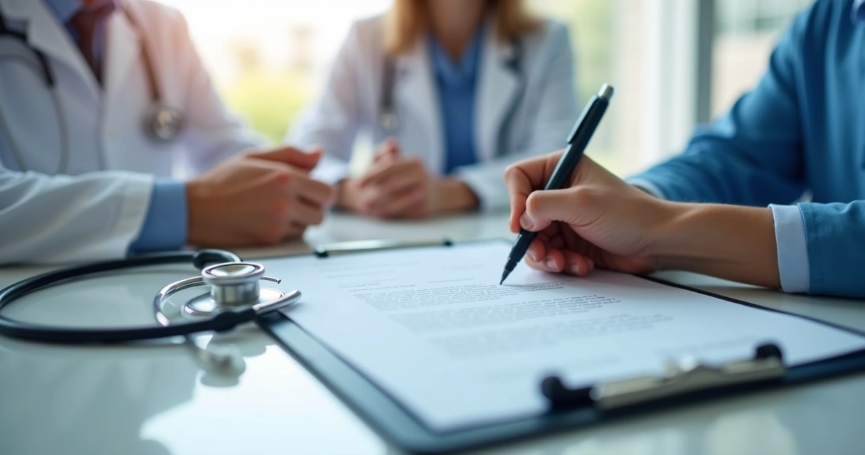 Assinatura de contrato médico em clínica particular 