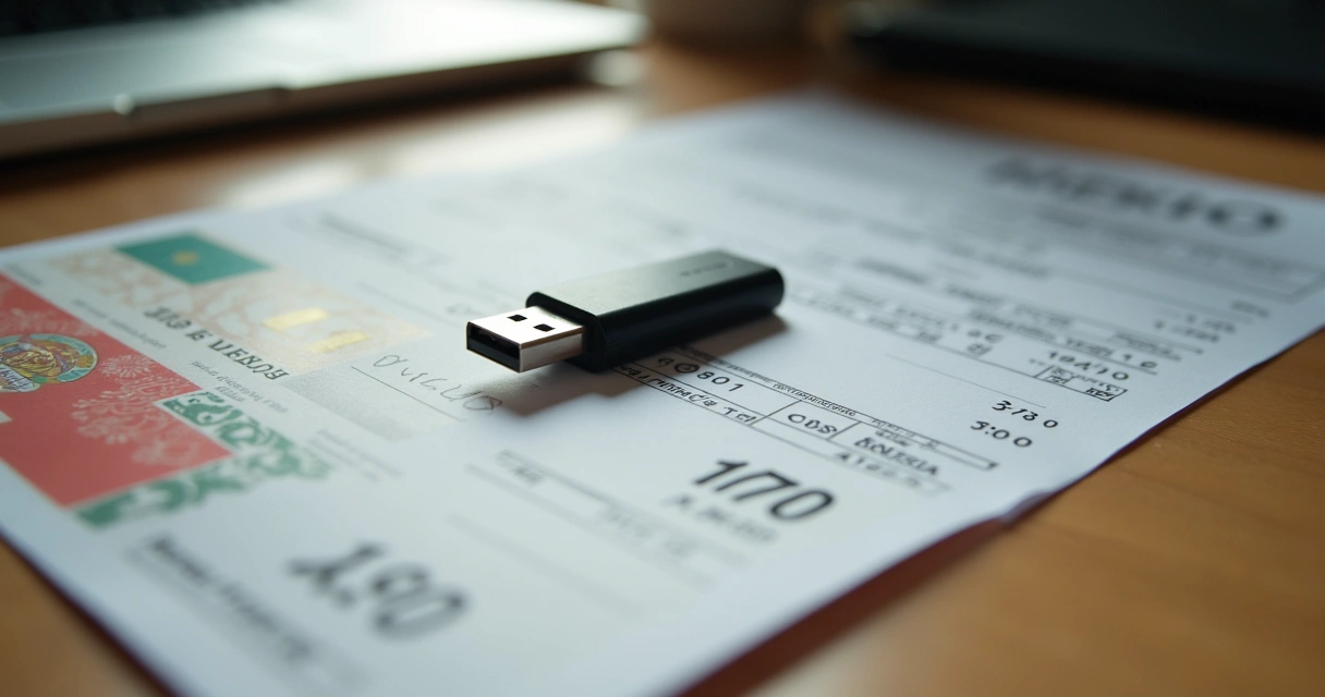 Documentos y USB para fiel 