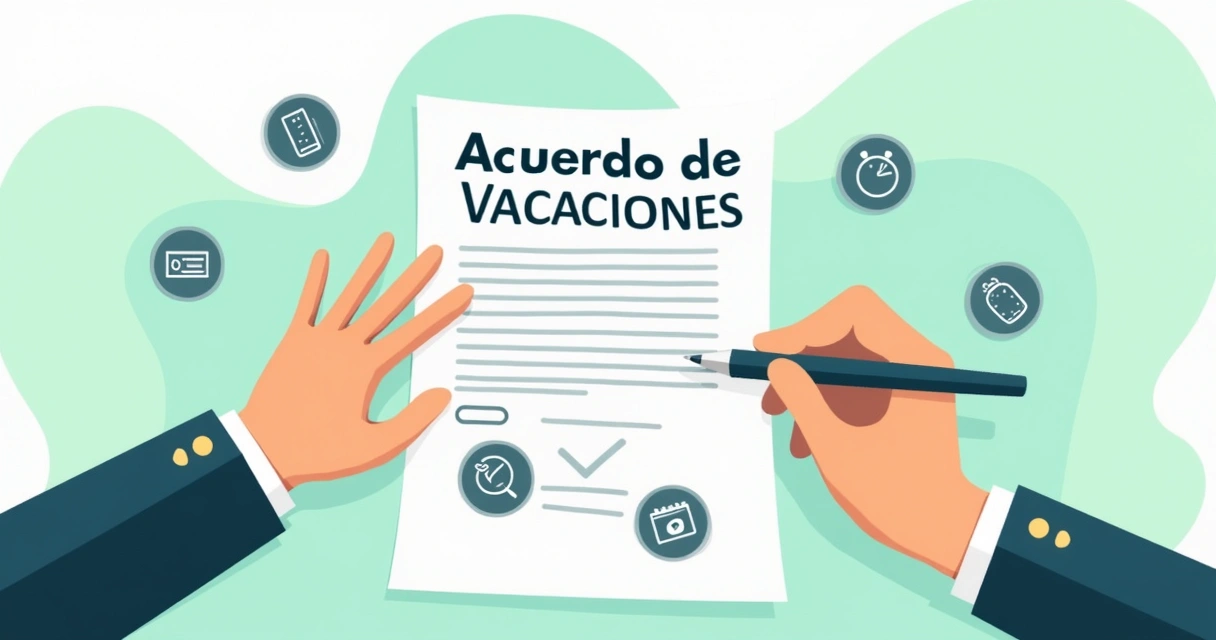 Documento de acuerdo de vacaciones siendo firmado