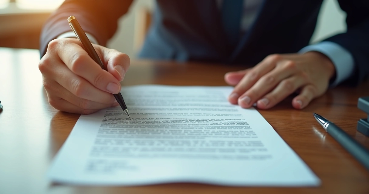 Assinatura em documento de advertência de trabalho 
