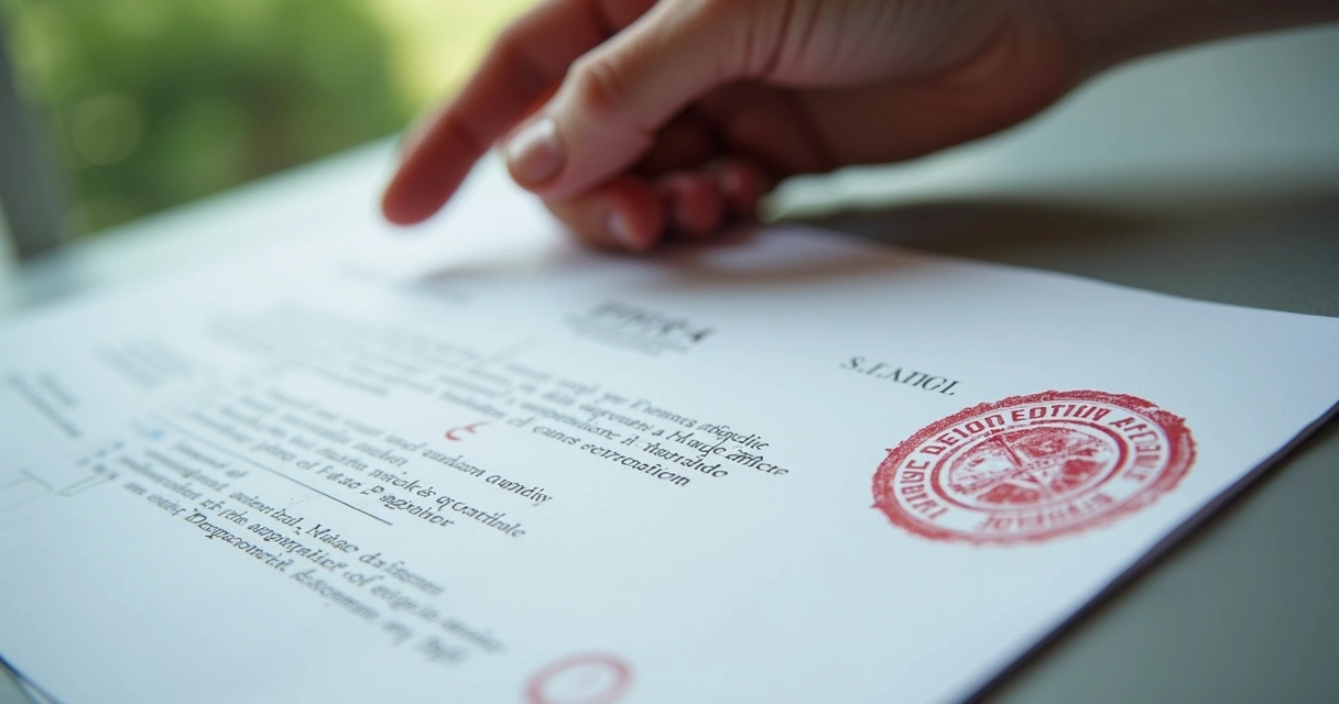Mão com documento apostilado e tradução juramentada 