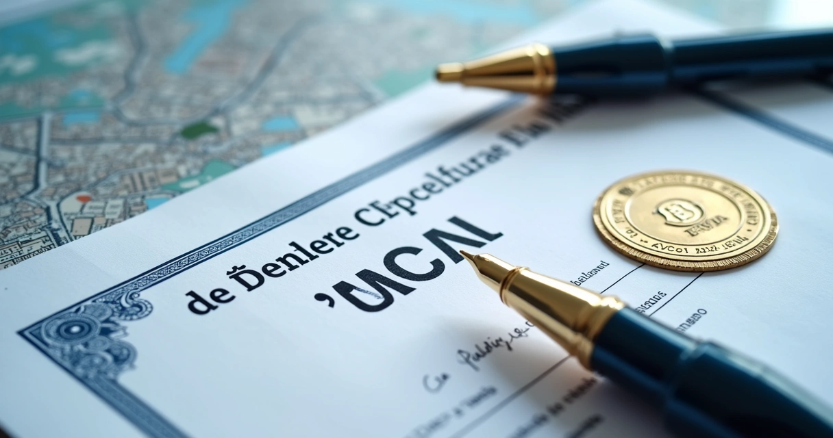 Certificado de Recebível Imobiliário destacado em cima de contrato impresso e carimbo