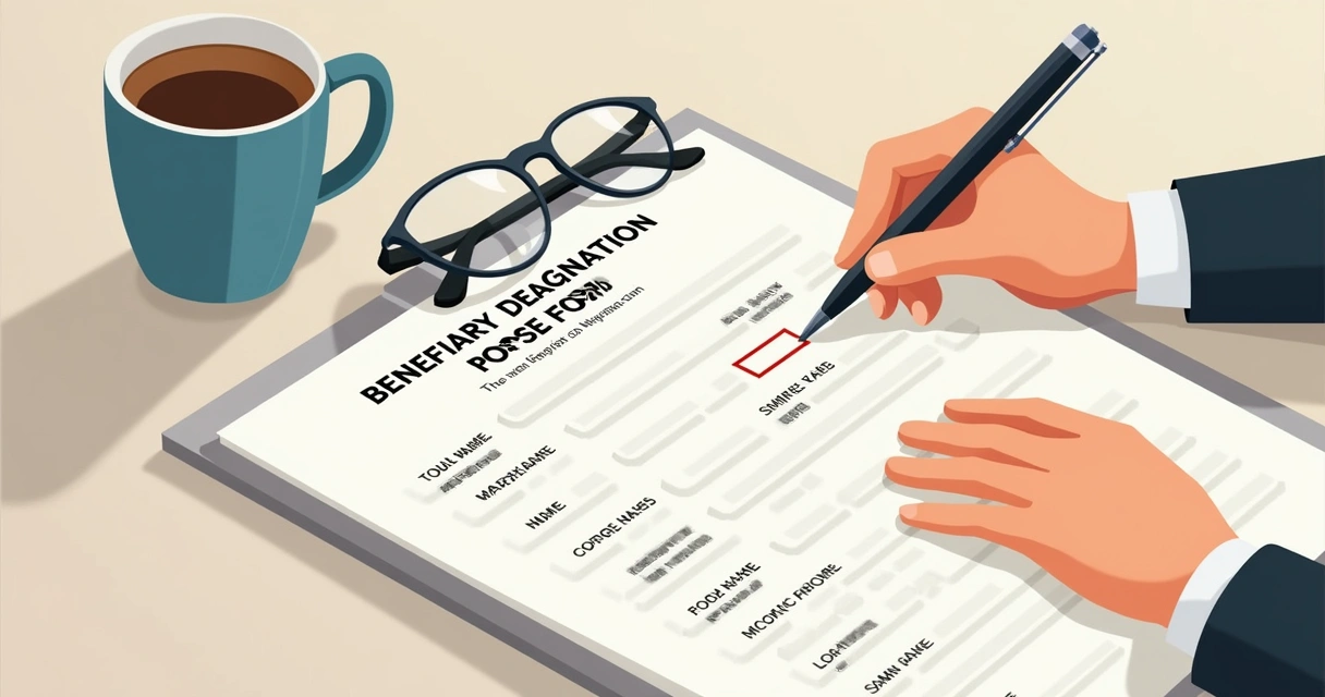 Pessoa preenchendo formulário de indicação de beneficiário de seguro de vida 