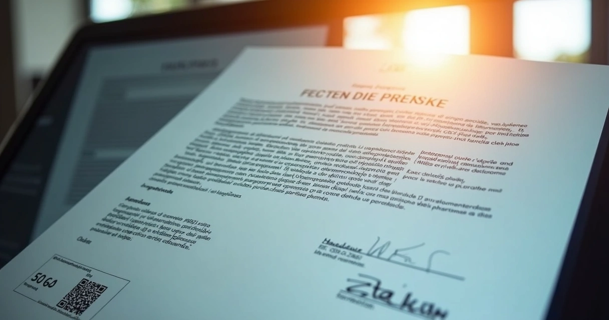 Documento digital com assinatura eletrônica, QR Code e carimbo oficial 