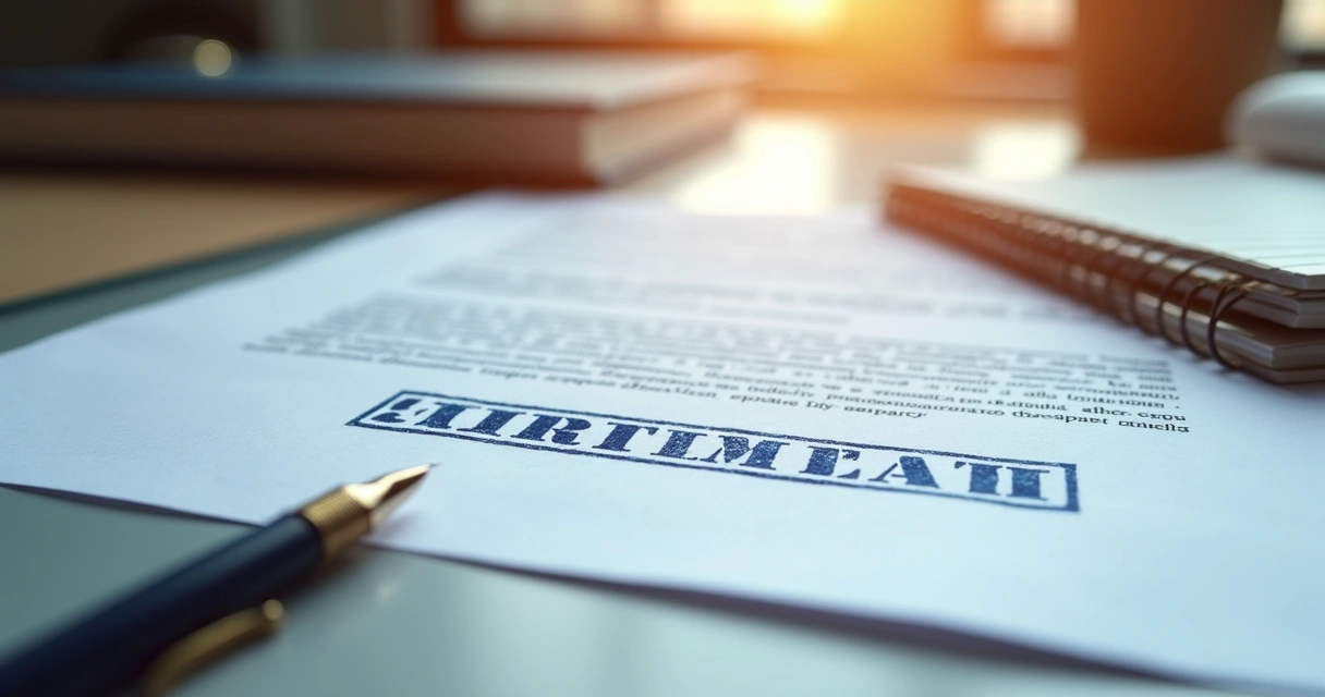 Contrato com carimbo de tradução técnica sobre mesa executiva 