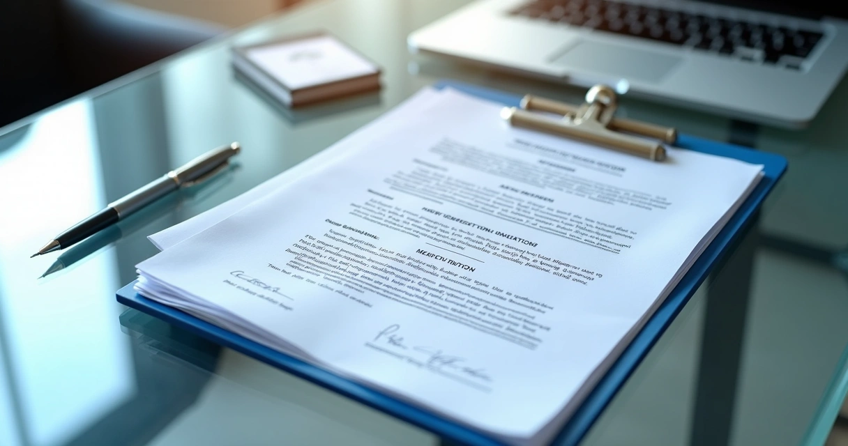 Documentos para abertura de empresa médica sobre mesa de escritório 
