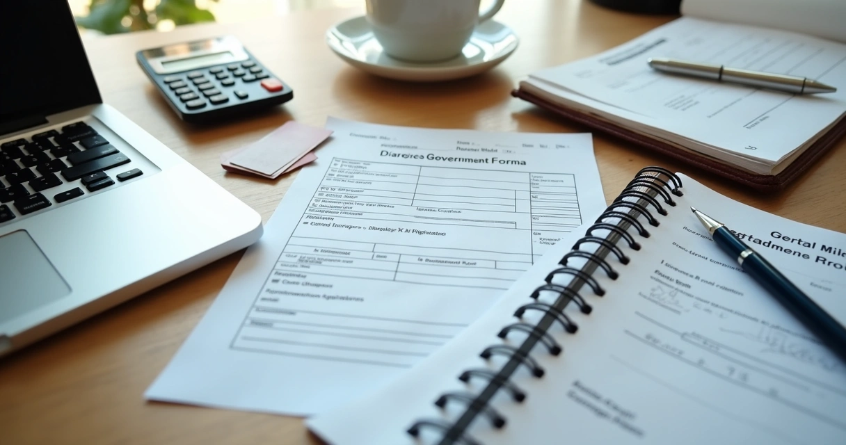 Documentos e notebook para registro de empresa 