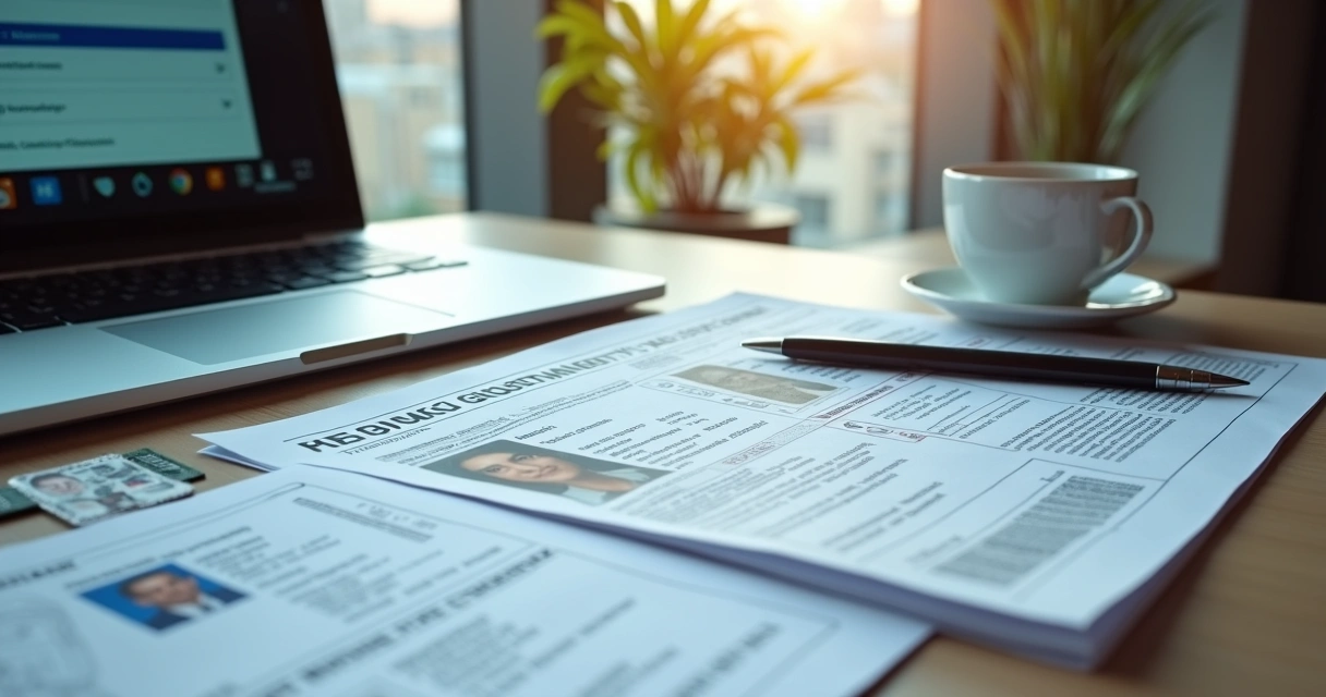 Documentos para abrir empresa organizados em mesa de escritório 