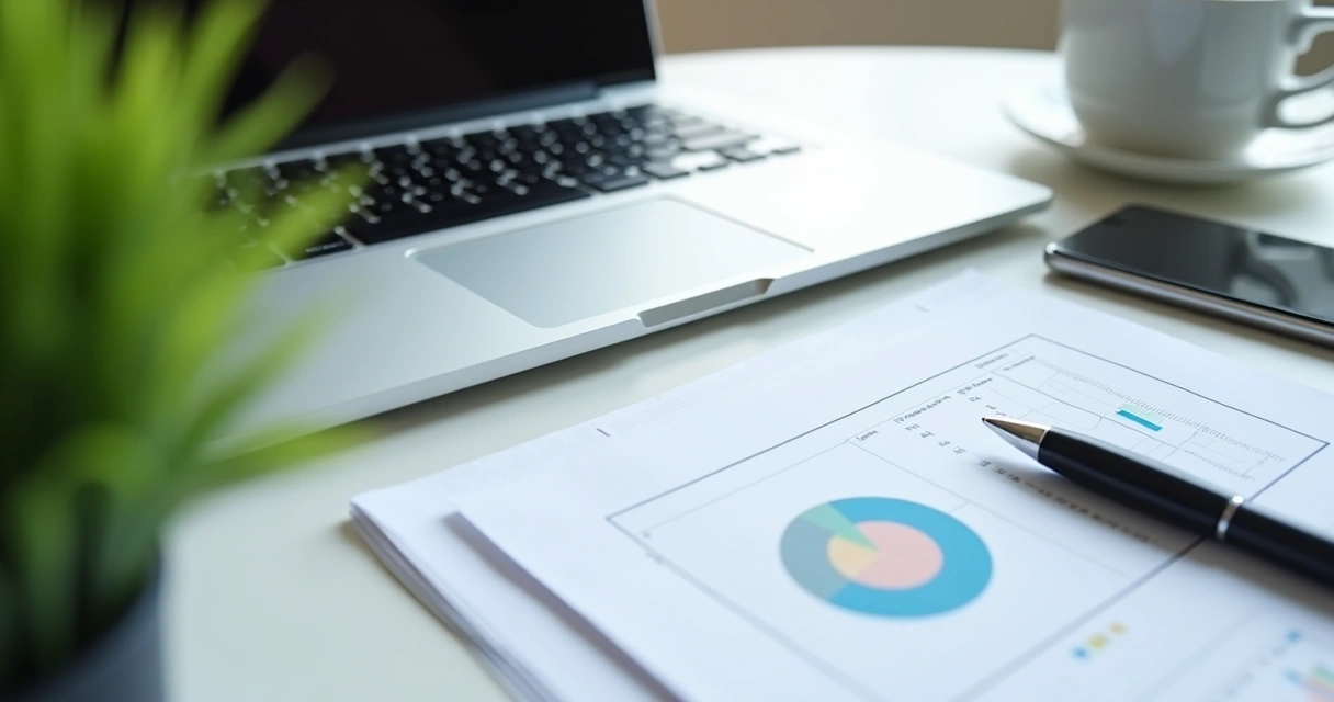 Mesa com documentos, notebook e cafe para abertura de empresa digital
