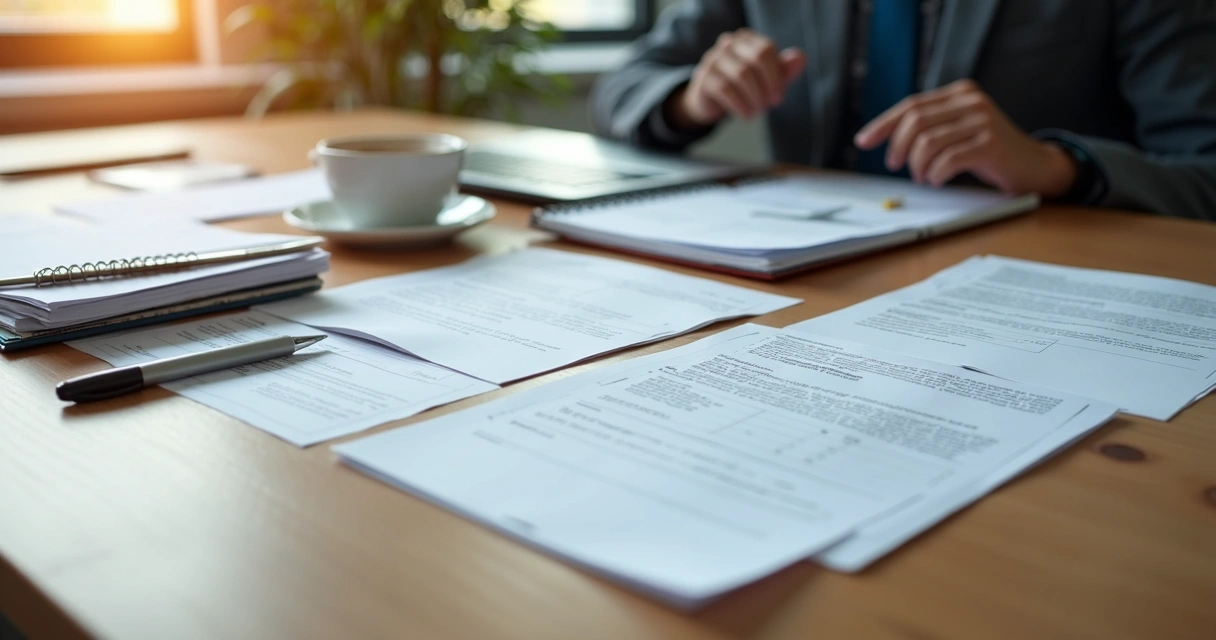 Documentos para abertura de empresa sobre uma mesa 