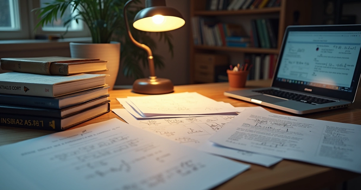 Documentos acadêmicos de matemática em sala de estudo 