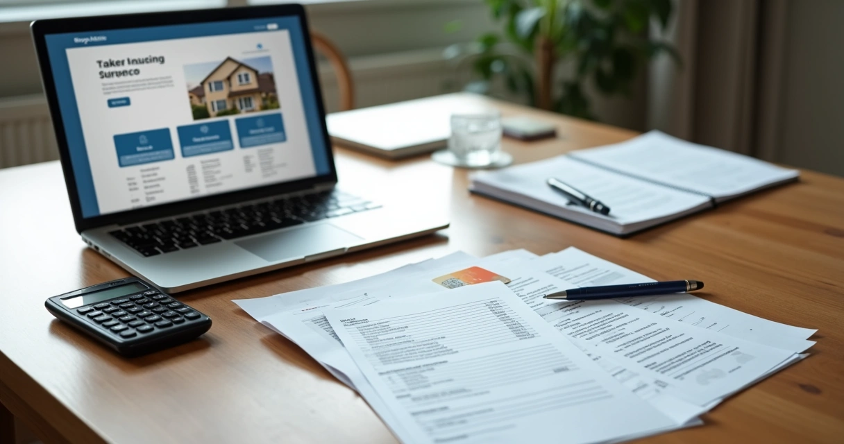 Documentos e notebook sobre mesa para aluguel de quarto 