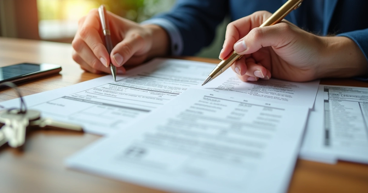 Documentos sobre mesa de escritório para aluguel de temporada 