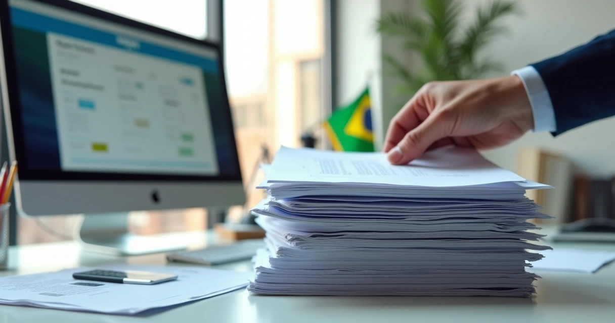 Documentos sendo organizados para registro de associação 