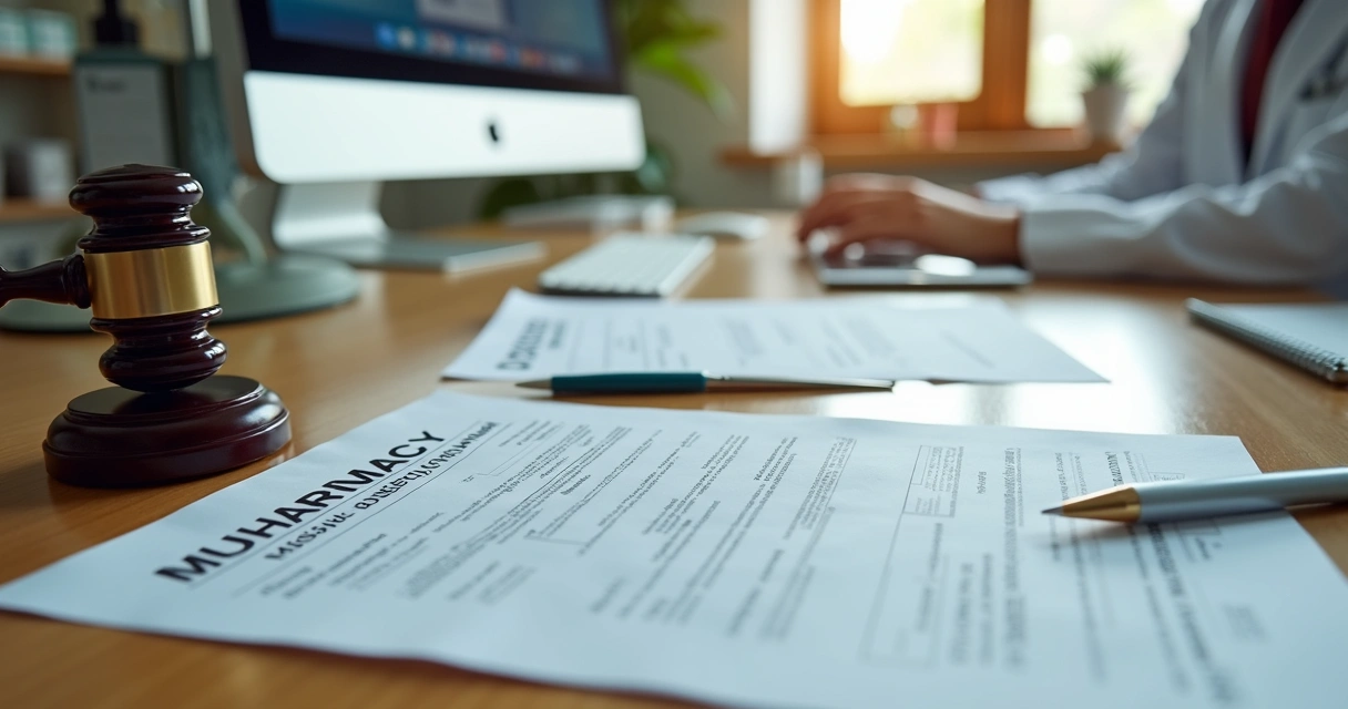 Documentos de autorização sobre uma mesa 