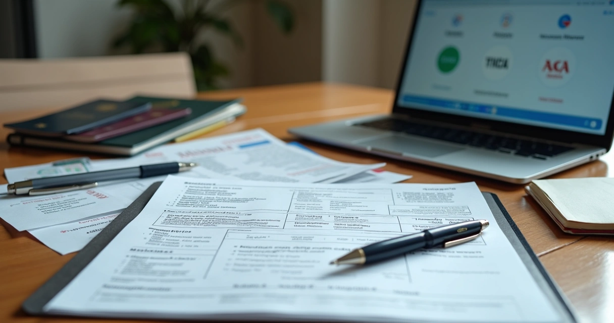 Bancos americanos no Brasil: como abrir conta e operar 1 Pilha de documentos bancários e passaportes brasileiros em uma mesa de escritório