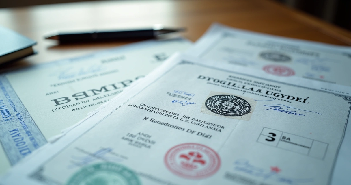 Documentos brasileiros com apostila fixada na lateral 