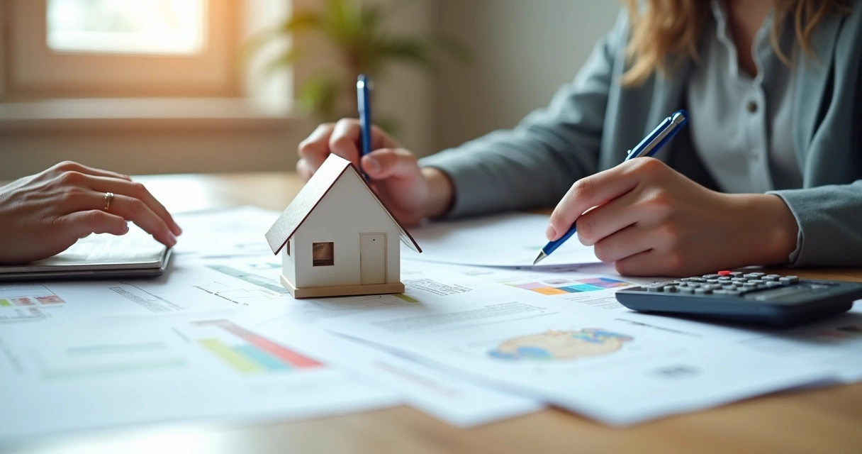 Pessoa organizando documentos para financiamento 