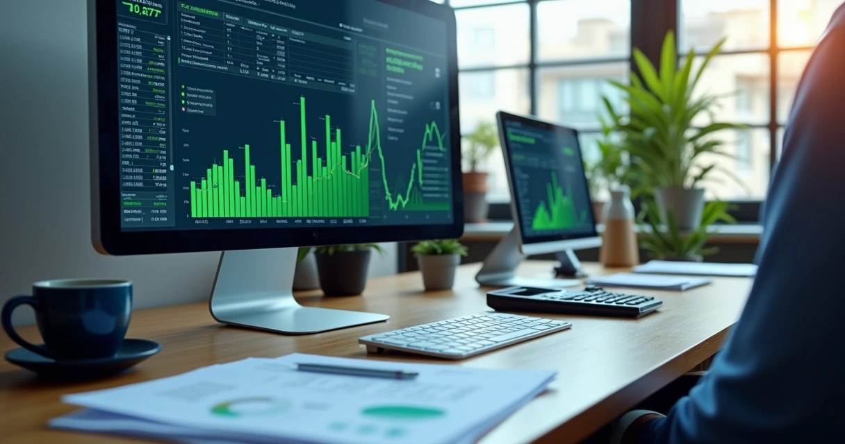 Visualização de documentos contábeis automatizados em tela de computador